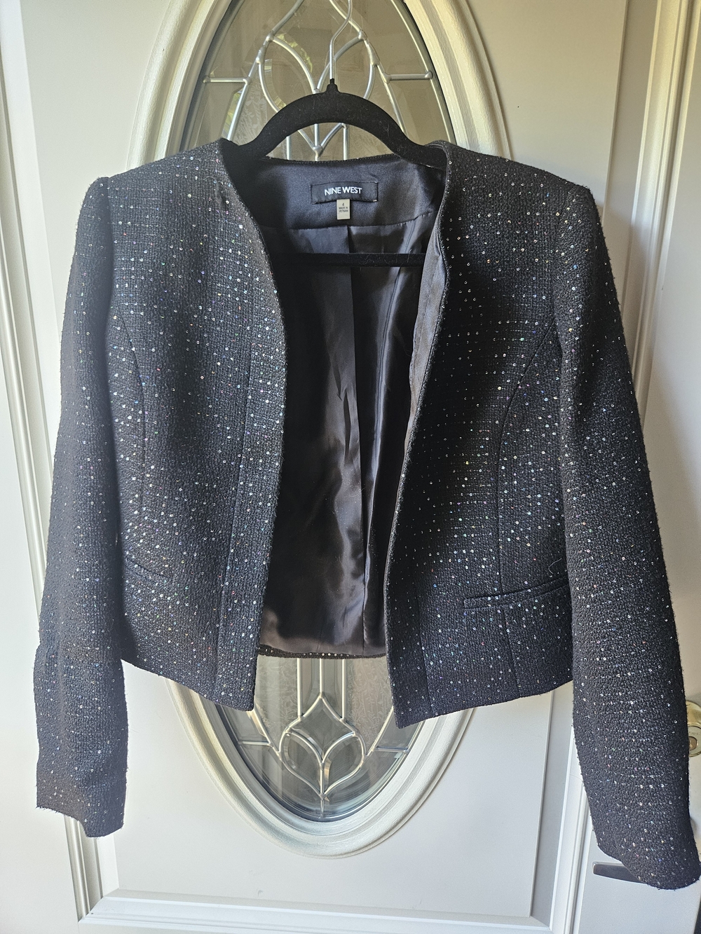 NINE WEST   RAINBOW La Vie En Rose Sequined Blazer Size 4